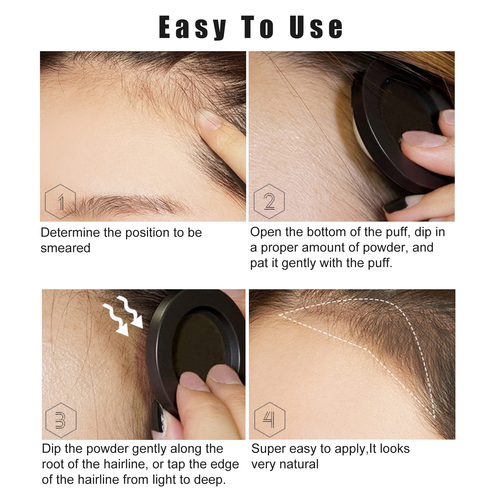 FREEORR Root Touch Up Powder for Thinning Hair - Hairline Shadow and Gray Coverage #01 Dark Brown